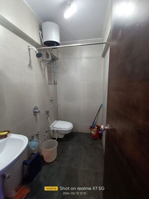 Bathroom in 1 BHK Apartment at Cosmos Habitat, Majiwada – for Rent