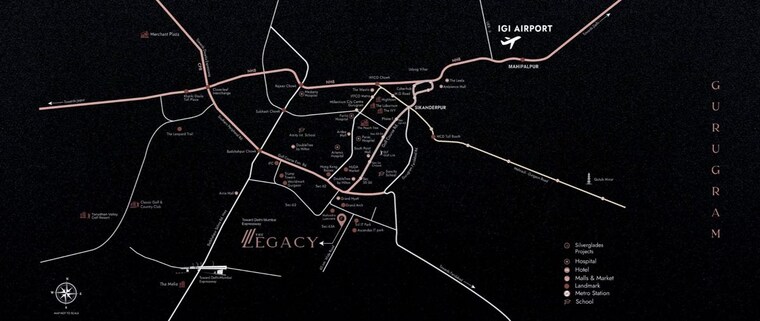 Map Location, silverglades-the-legacy 3 Bedroom 2800 Sq.Ft. Apartment In Sector 59 Gurgaon 10194202