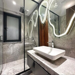 Bathroom in 4 BHK Builder Floor at Defence Colony – for Rent