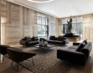 Living Room in 5 BHK Apartment at Panchshil Trump Towers, Kalyani Nagar – for Rent