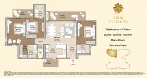 Floor Plan in 3 BHK Apartment at Signature Global Cloverdale, Sector 71 – for Sale