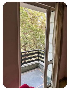 Balcony in 3 BHK Apartment at Greater Kailash – for Rent