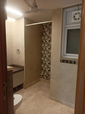 Bathroom in 3 BHK Apartment at Chittaranjan Park – for Rent