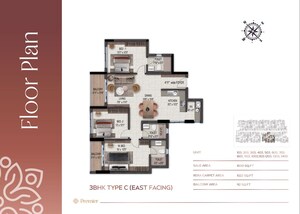 Floor Plan in 3 BHK Apartment at Sarjapur – for Sale