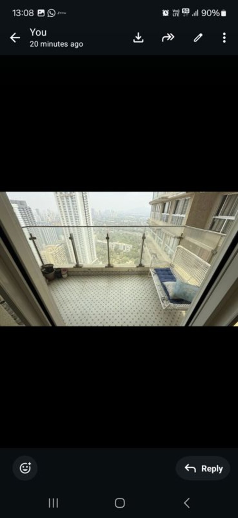 Balcony, l-t-crescent-bay-t2 2 Bedroom 900 Sq.Ft. Apartment In Parel Mumbai 10195379