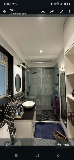 Bathroom in 2 BHK Apartment at L&T Crescent Bay T2, Parel – for Rent