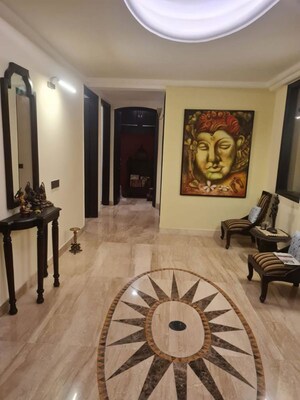 Living Room in 3.5 BHK Apartment at Ambience Island Lagoon, Sector 24 – for Rent