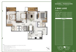 Floor Plan in 2 BHK Apartment at Godrej Parkshire, Hoskote – for Sale