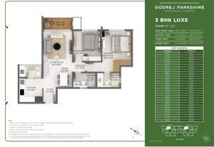 Floor Plan in 2 BHK Apartment at Godrej Parkshire, Hoskote – for Sale