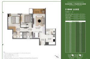 Floor Plan in 2 BHK Apartment at Godrej Parkshire, Hoskote – for Sale