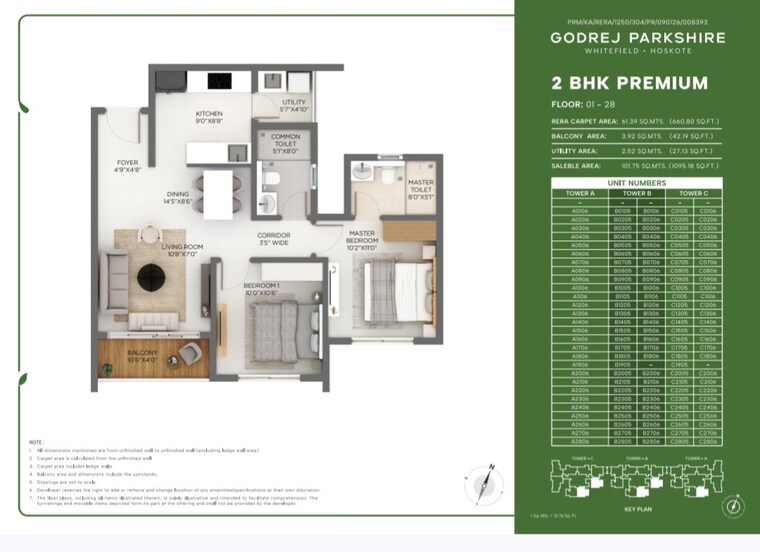 Floor Plan, godrej-parkshire 3 Bedroom 1750 Sq.Ft. Apartment In Hoskote Bangalore 10195475