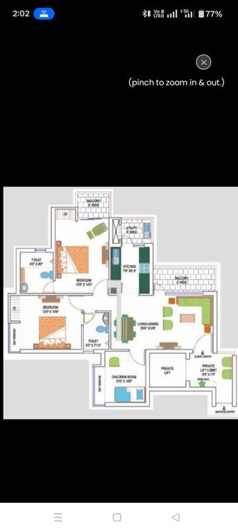 3 BHK 1575 Sq.Ft. Apartment in Amrapali Heartbeat City