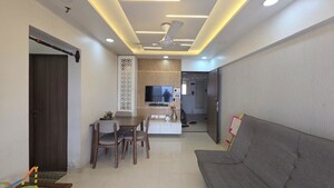 Living Room in 1 BHK Apartment at Rutu City, Thane West – for Rent