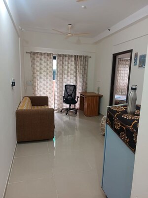 Living Room in 1 BHK Apartment at Duville Riverdale Suites, Kharadi – for Rent