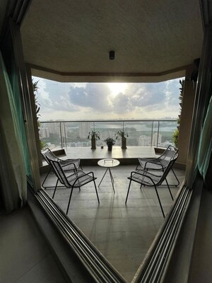 Balcony in 3 BHK Apartment at Raj Grandeur, Bsnl Colony – for Rent