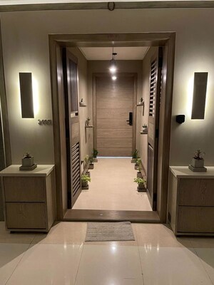 Living Room in 3 BHK Apartment at Raj Grandeur, Bsnl Colony – for Rent