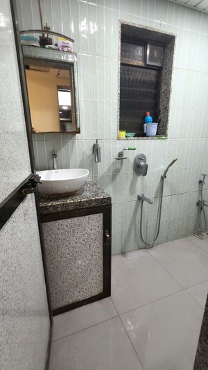Bathroom in 2 BHK Apartment at Kamalnath CHS, Sanpada – for Rent
