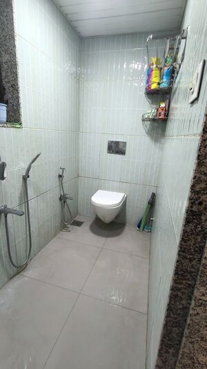 Bathroom in 2 BHK Apartment at Kamalnath CHS, Sanpada – for Rent