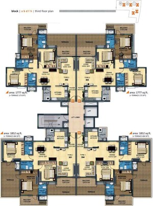 Floor Plan in 3 BHK Apartment at MRKR Mera Homes, Whitefield – for Rent