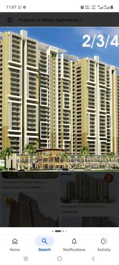 3 BHK + Pooja Room,Study Room Apartment For Sale in Amrapali Crystal Homes