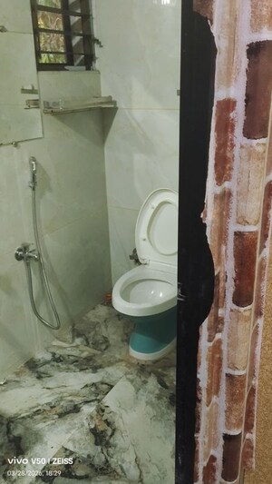 Bathroom in 3 BHK Apartment at Jimmy Tower Crystal, Kopar Khairane – for Rent