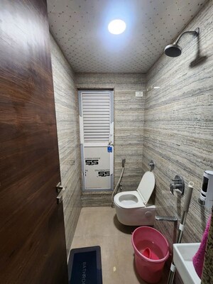 Bathroom in 1 BHK Apartment at Pyramid Elements, Kalwa – for Rent