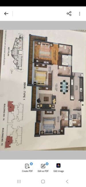 Floor Plan in 3.5 BHK Apartment at Embassy One Thane, Panch Pakhadi – for Sale