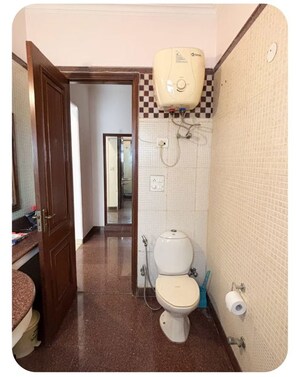 Bathroom in 3 BHK Builder Floor at Pamposh Enclave – for Rent