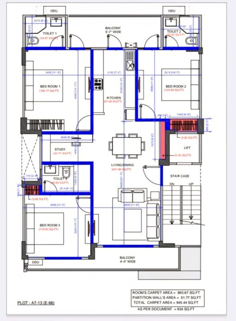 Floor Plan, m3m-soulitude 3.5 Bedroom 1620 Sq.Ft. Builder Floor In Sector 89 Gurgaon 10206013