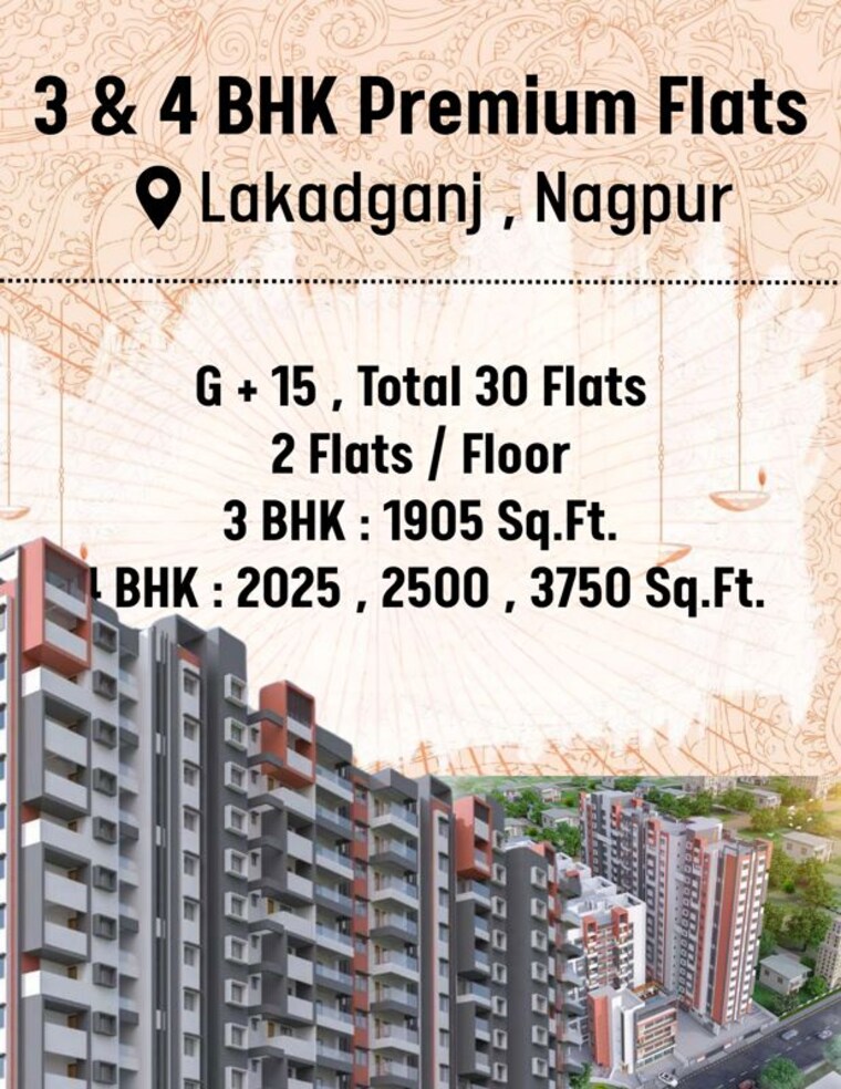 Exterior View, lakadganj 3 Bedroom 1905 Sq.Ft. Apartment In Lakadganj Nagpur 10206269