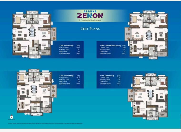 Master Plan, aparna-zenon 3 Bedroom 2257 Sq.Ft. Apartment In Puppalaguda Hyderabad 10207464
