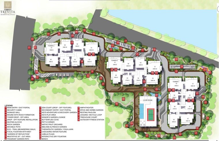Master Plan, cybercity-trevita 3 Bedroom 2500 Sq.Ft. Apartment In Kothaguda Hyderabad 10207582