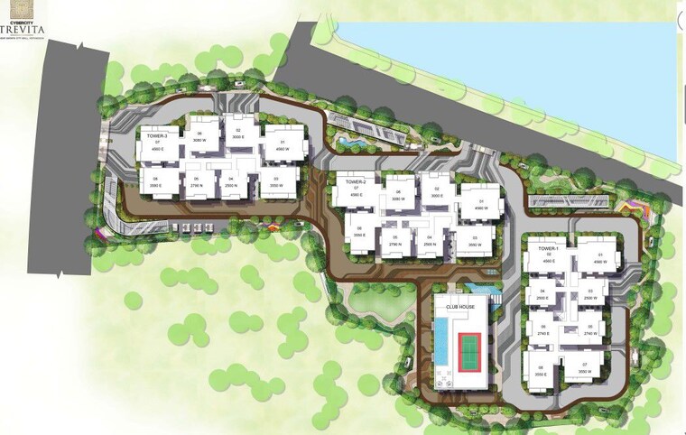 Master Plan, cybercity-trevita 3 Bedroom 2500 Sq.Ft. Apartment In Kothaguda Hyderabad 10207582