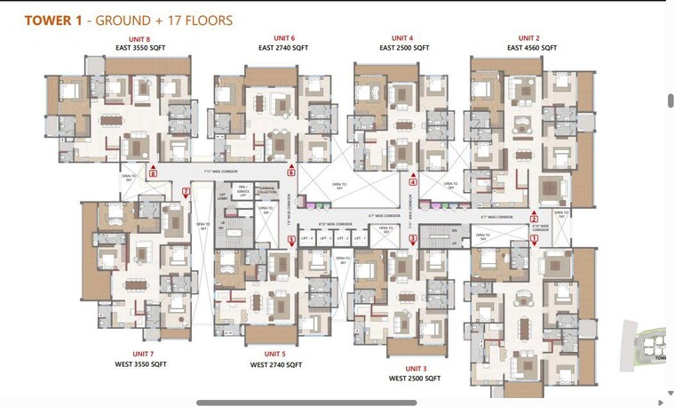 Floor Plan, cybercity-trevita 3 Bedroom 2500 Sq.Ft. Apartment In Kothaguda Hyderabad 10207582