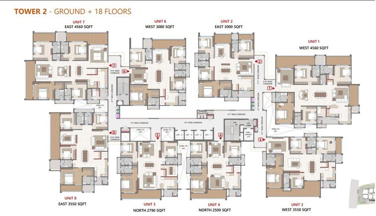 Floor Plan, cybercity-trevita 3 Bedroom 2500 Sq.Ft. Apartment In Kothaguda Hyderabad 10207582