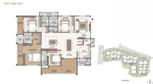 Floor Plan in 3 BHK Apartment at Cybercity Trevita, Kothaguda – for Sale