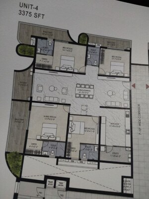 Floor Plan in 4 BHK Apartment at Namishree Vrindavan, Kondapur – for Sale