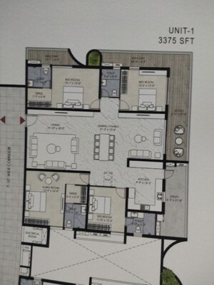 Floor Plan in 4 BHK Apartment at Namishree Vrindavan, Kondapur – for Sale