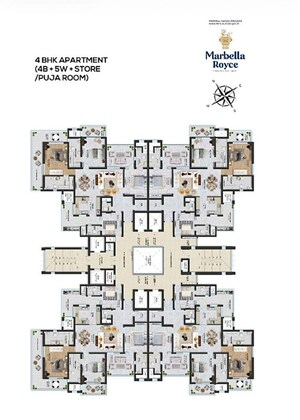 Floor Plan in 4 BHK Apartment at Sector 83 A – for Sale