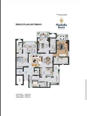Floor Plan in 4 BHK Apartment at Sector 83 A – for Sale