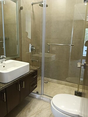 Bathroom in 3 BHK Builder Floor at Panchsheel Enclave – for Rent