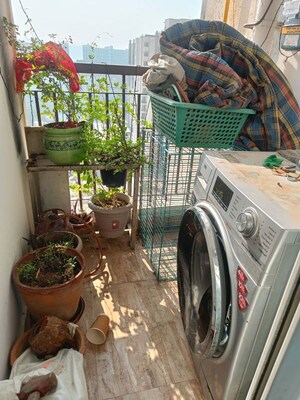 Balcony in 1 BHK Apartment at Amrapali Riverview, Amrapali Leisure Valley – for Rent