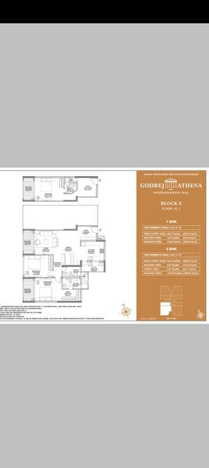 Floor Plan in 3 BHK Apartment at Godrej Athena, Indiranagar – for Sale