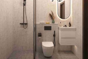 Bathroom in 3 BHK Builder Floor at Chandak Highscape City, Chembur – for Sale