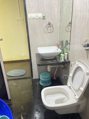 Bathroom in 3 BHK Apartment at Lily White, Jogeshwari East – for Rent