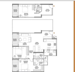 Floor Plan in 3 BHK Apartment at Godrej Athena, Indiranagar – for Sale