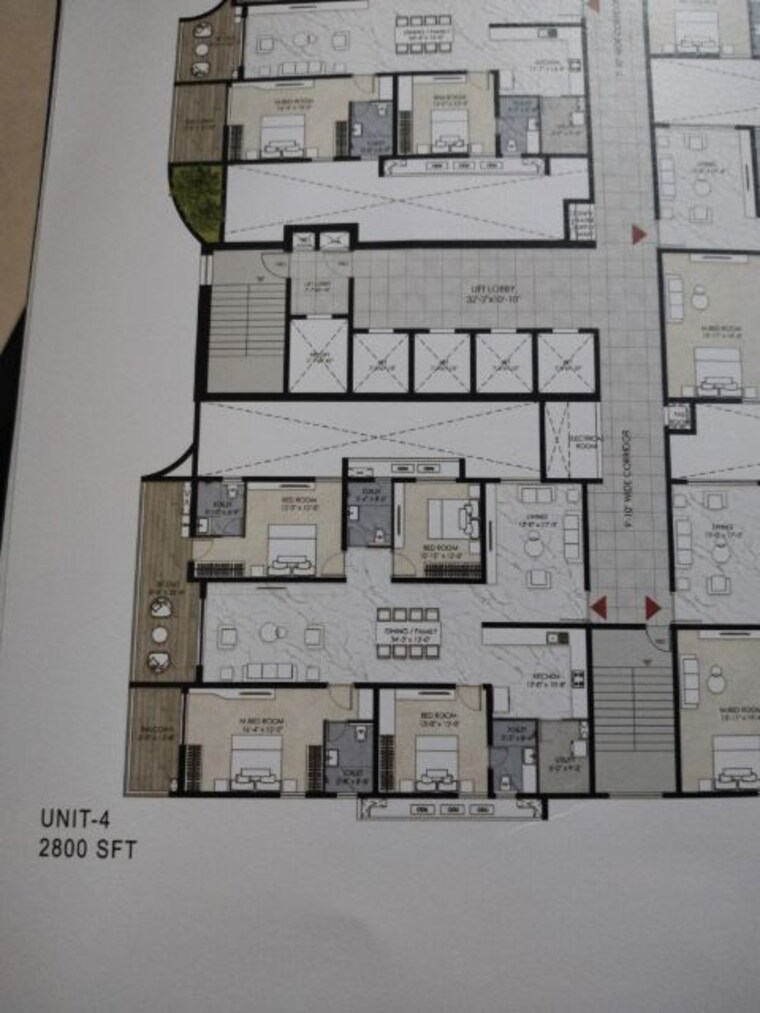 Floor Plan, namishree-vrindavan 4 Bedroom 2800 Sq.Ft. Apartment In Kondapur Hyderabad 10213222