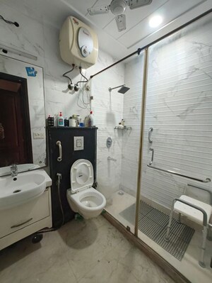 Bathroom in 3 BHK Builder Floor at Chittaranjan Park – for Rent