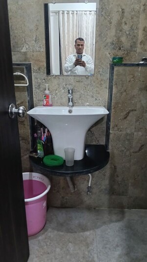 Bathroom in 3 BHK Apartment at Larkins Pride Palms, Kolshet Road – for Rent