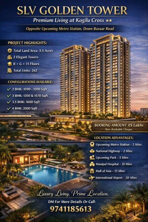 3 BHK Apartment – Exterior View View at SLV Golden Towers, Yelahanka - for Sale